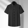 Dibinzhe Men's Plus Size Solid Short Sleeve Shirt