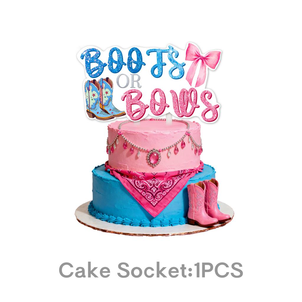 Popular Gender Reveal Theme Party Supplies Denim Style Gender Decoration Arrangement Props Tableware Banner