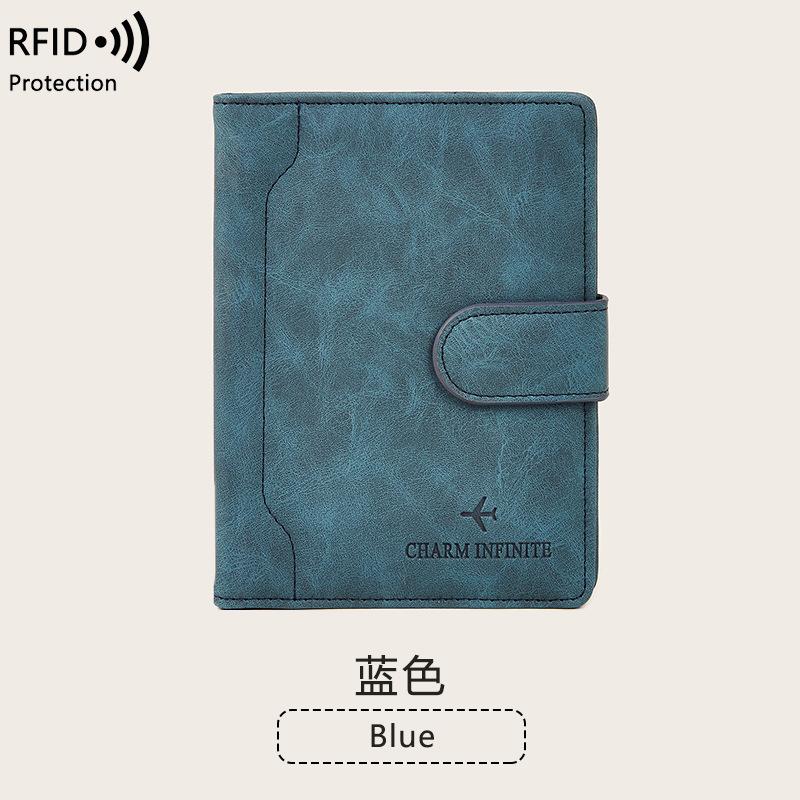 Hot-selling new anti-theft brush passport bag, simple buckle ID bag, men's and women's travel passport holder