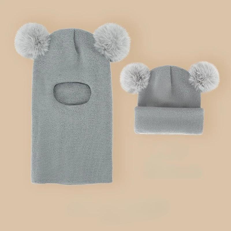 

Супер теплая детская шапка-манишка на шею с флисовой подкладкой и ушками, зимняя вязаная шапка-пуловер для малышей 2-7 лет