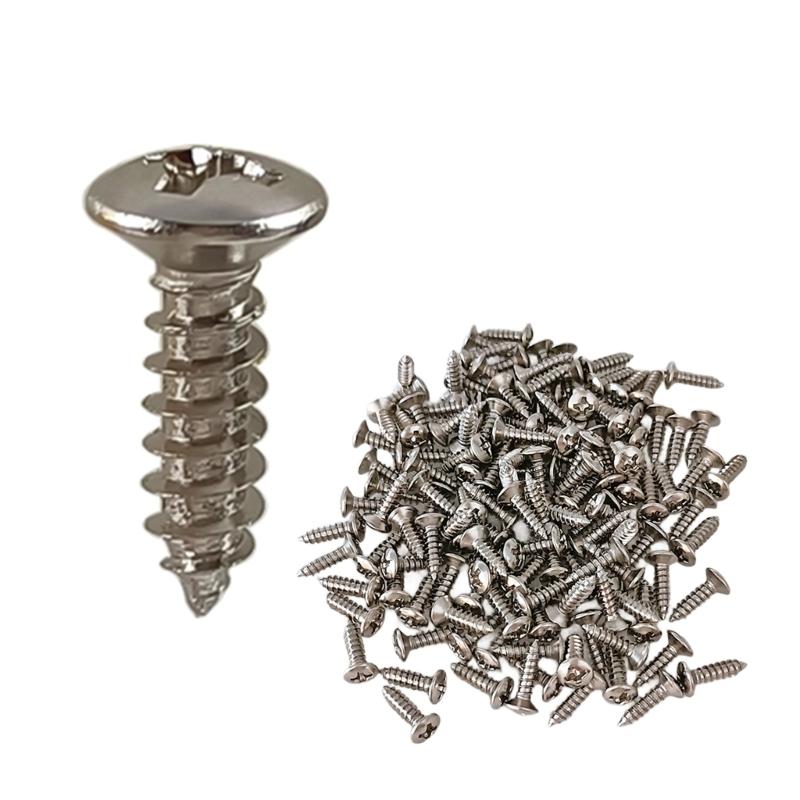100Pcs Guitar Pickguard Screws, Bass Pickguard Screws Set, Guitar Mounting Screws for Electric Guitar Bass Pickguard серебряный