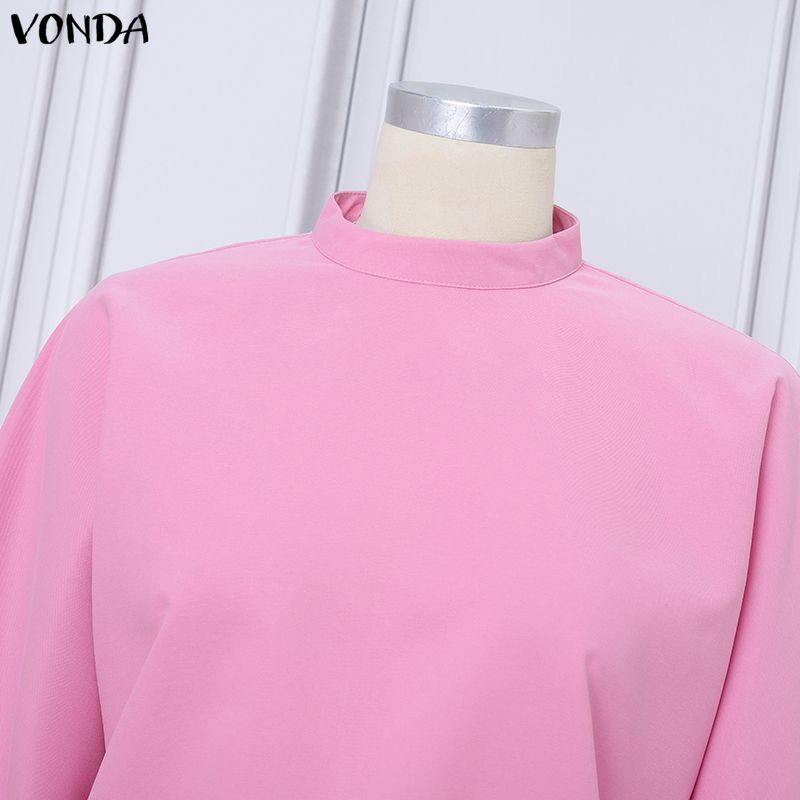 VONDA 2PCS Women Long Sleeve Blouse and Skirts Casual Elegant Two Piece Sets