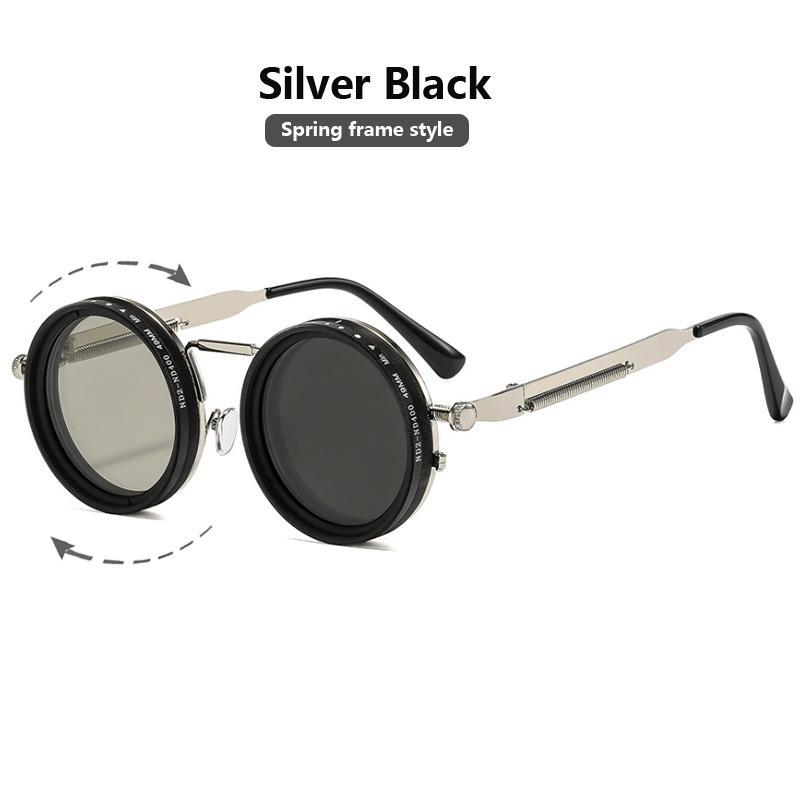 Brand Style Punk ND9 Adjustable Dimming Sun Glasses Men Women Round Sunglasses for Men Fishing Eyeglasses Outdoor Use Shades UV400