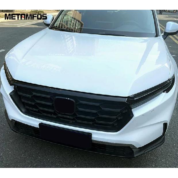 For Honda CR-V CRV -2025 2026 Carbon Fiber Front Upper Grille Racing Grill Trim Head Light Lamp Eyelid Eyebrow Accessories