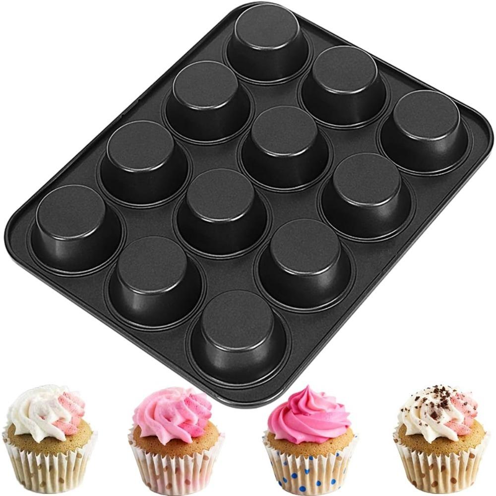 Nonstick Muffin Pan 6 or 12 Cups Cupcake Pan Brownie Egg Bites Cake Pan Carbon Steel Bakeware for Oven Baking Cake Mold