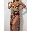 New split swimsuit sexy bikini mesh dress three-piece swimsuit female bikini
