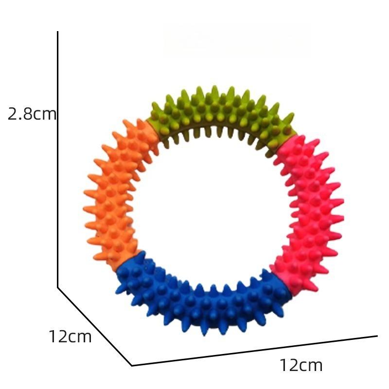 Puppy Dental Teeth Healthy Chew Biting Toy Multicolor Non-toxic Circle Rubber Pet Dog Ring Play Small Dog Bite Resistant 5pcs