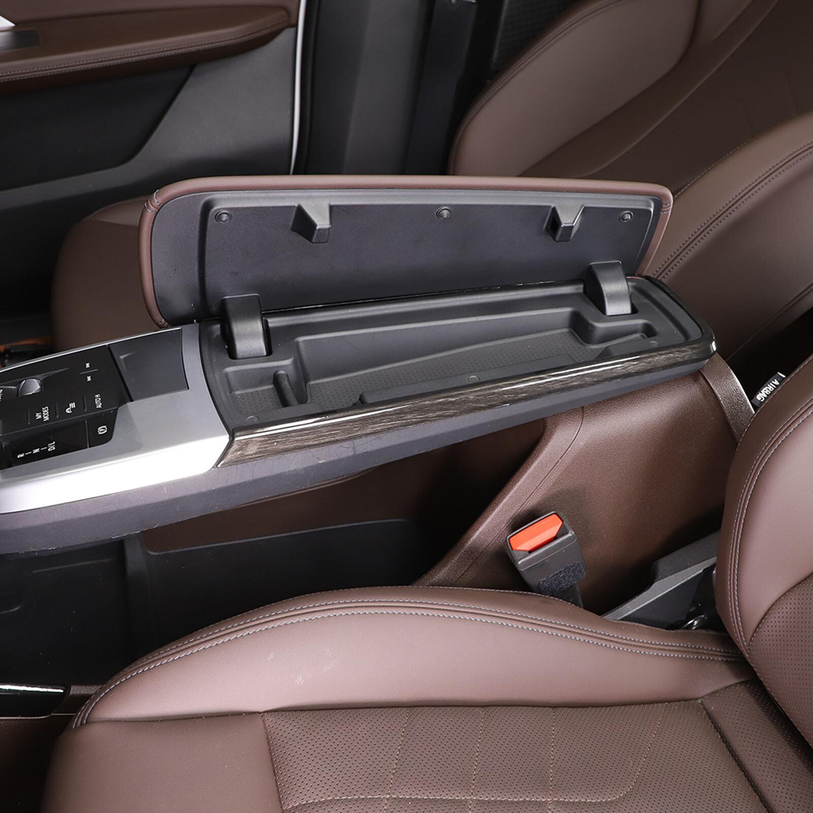 Black Grain Center Console Armrest Frame Trim Cover for BMW X1 -24