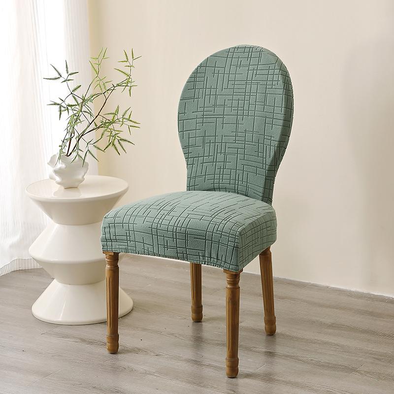 

1/2pcs Elastic Jacquard Round Back Chair Covers European Style Dining Chair Covers Adjustable Furniture Cover for Home Decor 1PC Chair Cover