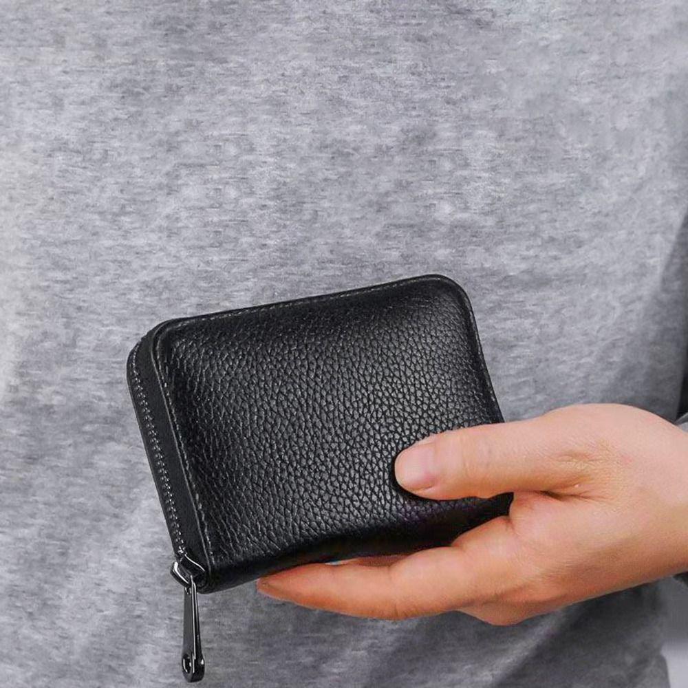 Practical Women Men 20 Detents Credit Card Holder Multi-function Zipper Leather Wallet Business Card Purses Fashion Card Case
