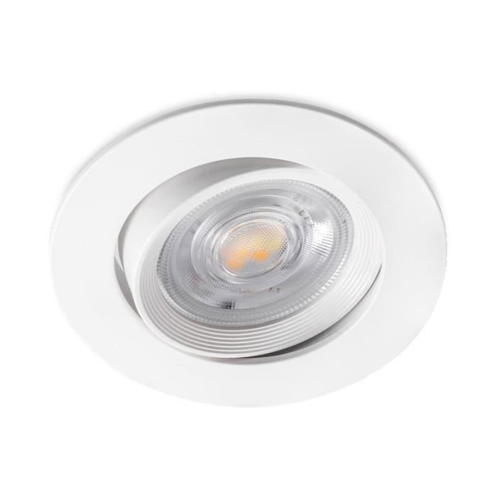 3-in-1 Round White Recessed LED Spotlight 7W IP20