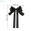 Big Bowknot Solid Satin Long Ribbon Bows Spring Clamp Women's Ponytail Hair Clip