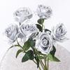 6 Pcs-Artificial Gold Rose Scene Decoration Party Wedding Roadside Flower Arrangement Home Decoration Birthday Party Decor