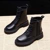 Fashion Booties Autumn Winter Bright Upper Woman Short Shoes Punk Style Leather Round Toe New Rock High Quality Pu Ankle Boots for Women
