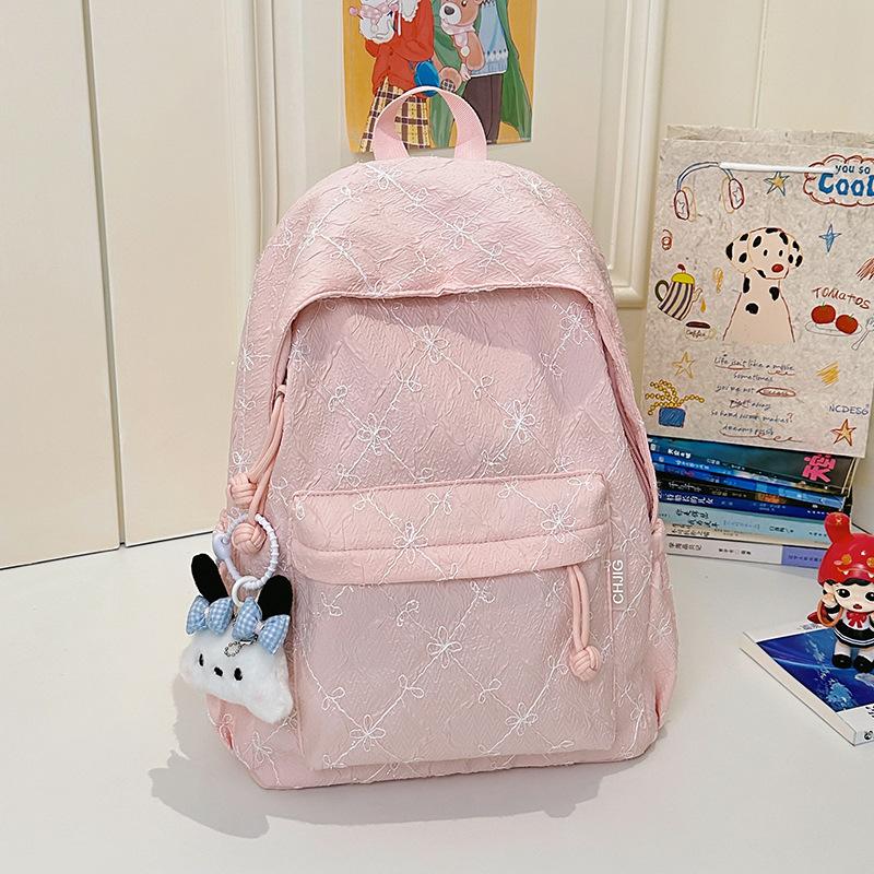 Girls backpack dopamine candy color junior high school students light shopping travel large capacity backpack