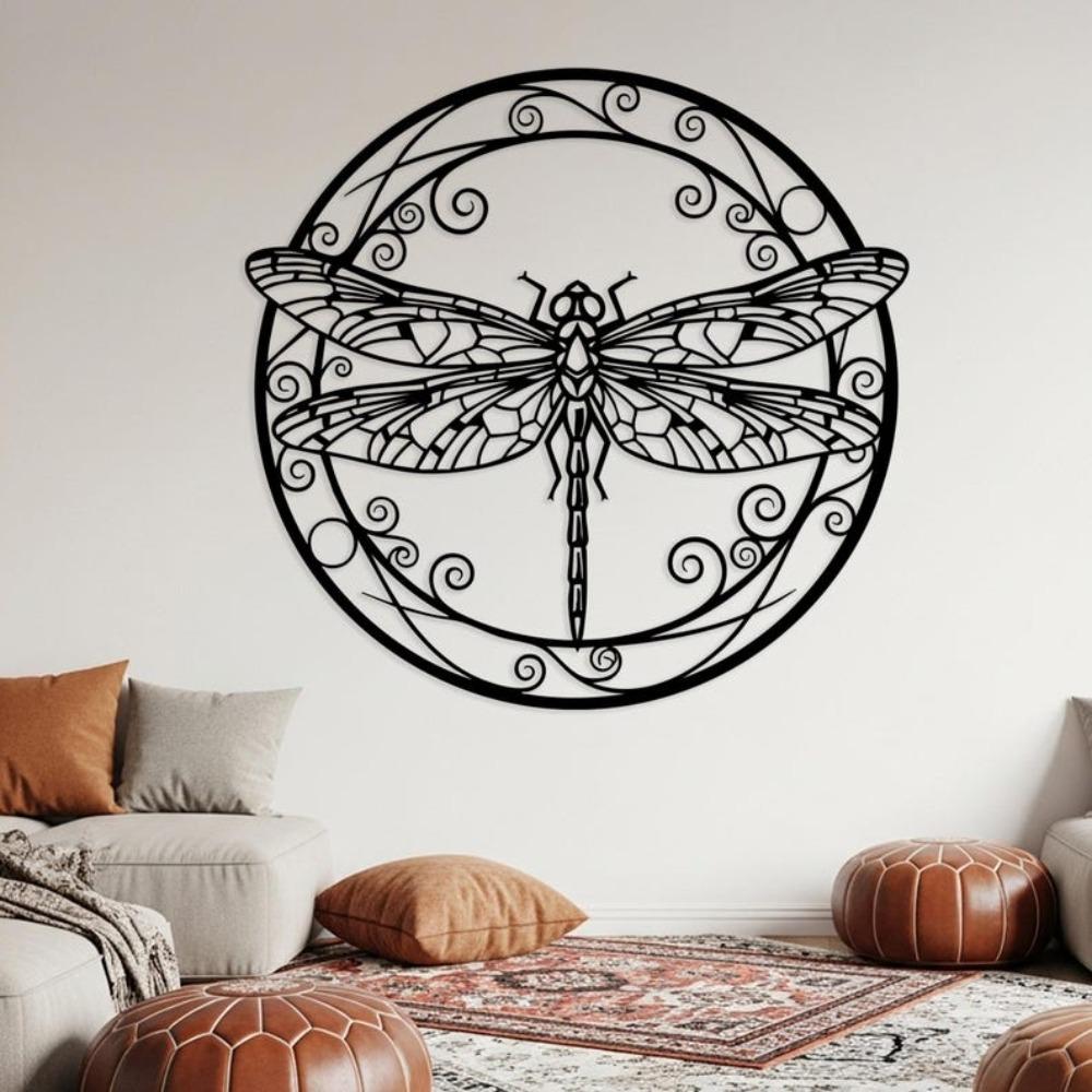 Large Metal Dragonfly Wall Art, Intricate Garden Sculpture, Nature Insect Decor for Outdoor, Big Hanging Sign, Gift for Nature Lover