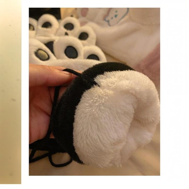 Cute Plush Thick Bear Paw Warm Gloves Claw Paw Plush Mittens Women Jk Gloves Winter Outdoor Cosplay Gloves Couple Accessories