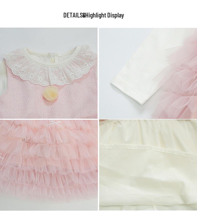 2025 Autumn Girls' Fashion: Baby Girl Two-Piece Princess Dress Set
