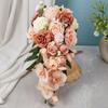 Sophisticated Rose Bouquet with Silky Florals Handheld Bridal Silk Hand Flower Elegant Wedding Ceremony Decoration