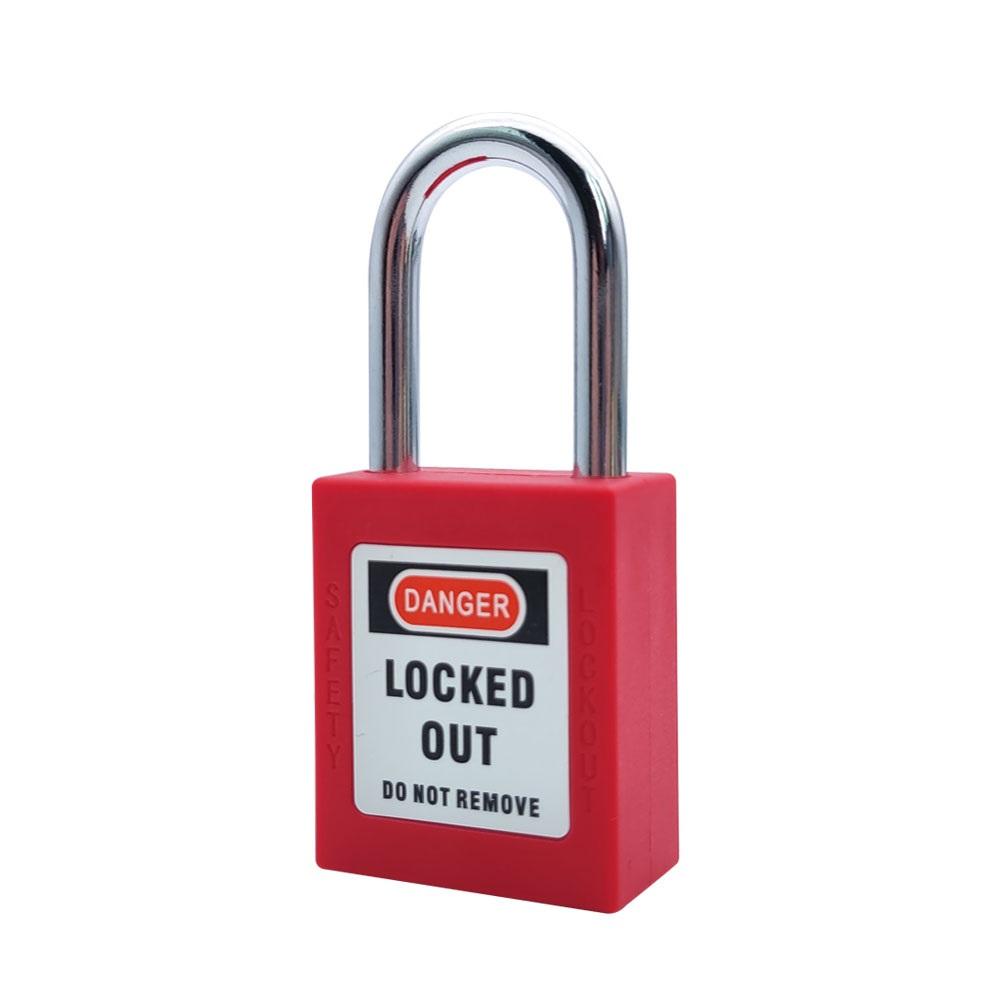 38mm Red Steel Shackle Loto Padlock Durable OSHA Security Lockout Key Unlock OEM Manufacturer (Red,Nylon shackle&KD) красный