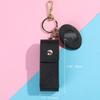 Fashion Leather Women'S Lipstick Bag With Mirror Keychain Portable Storage Small Lipstick Protective Case
