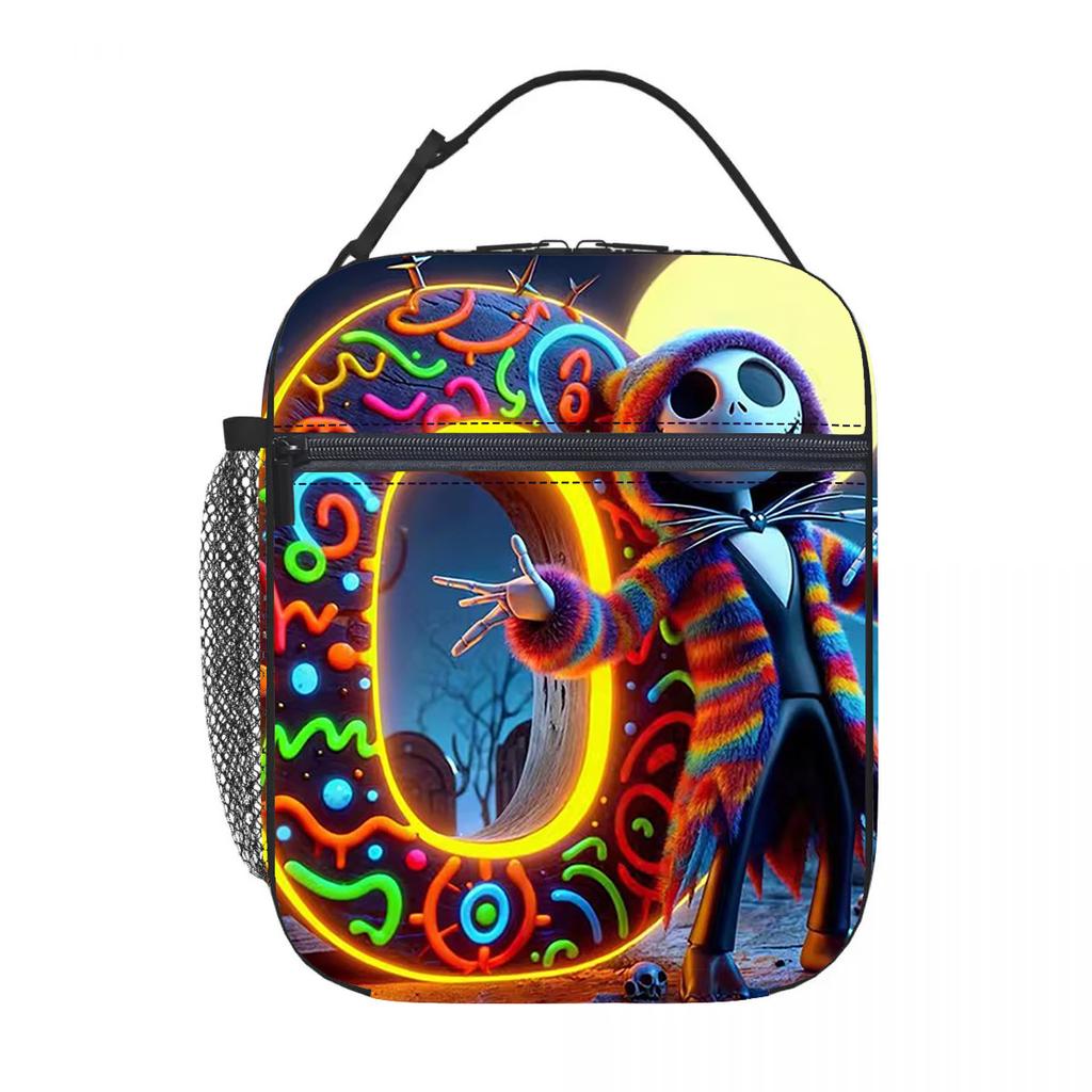 Christmas Horror Night Oxford Cloth Children's Lunch Bag Boy Girl Alphabet Cartoon Portable Insulation Handbag