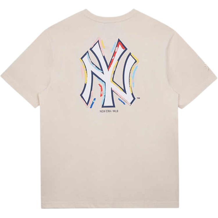 New Era MLB Cotton Loose Fit Crew Neck Short Sleeve T-Shirt Unisex Tops Cream 14441016