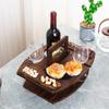 Skládací stůl na víno Venkovní odnímatelný držák na sklenice na víno Skládací stůl Podnos na ovoce a svačiny Přenosný dřevěný piknikový stůl Rukojeť pro přenášení