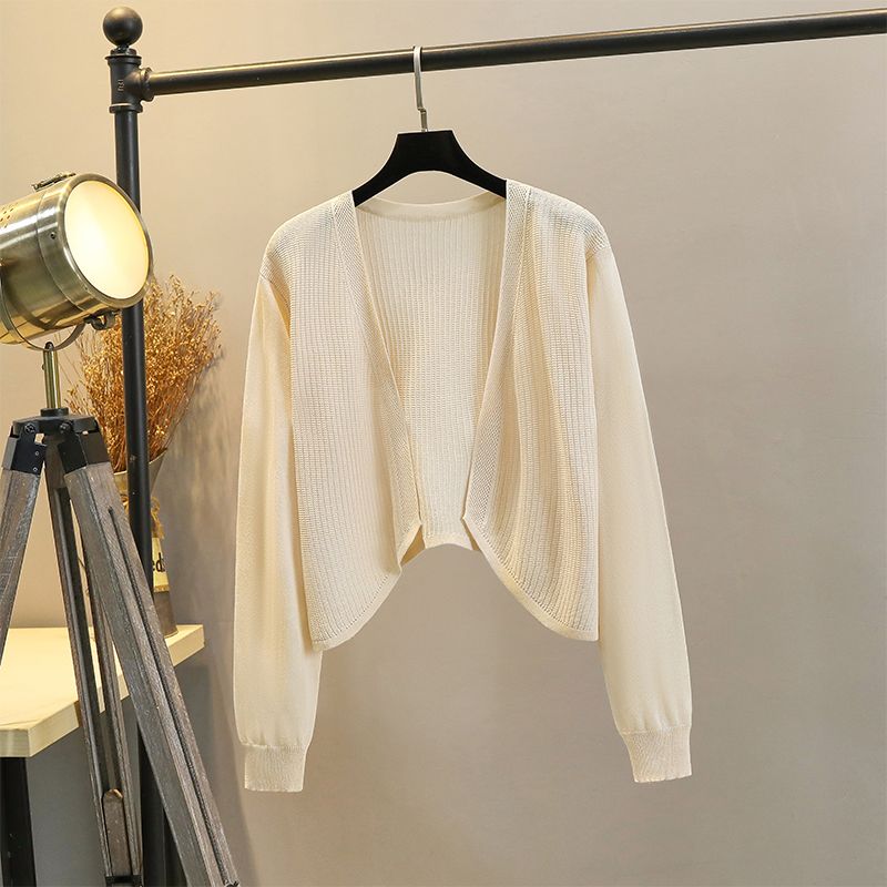 

Юбка на подтяжках Верхняя одежда Накидка Нарядный Летний Тонкий Короткий Вязаный Кардиган Женский Свободный Большого размера Ледяной шелк Солнцезащитная шаль Apricot L