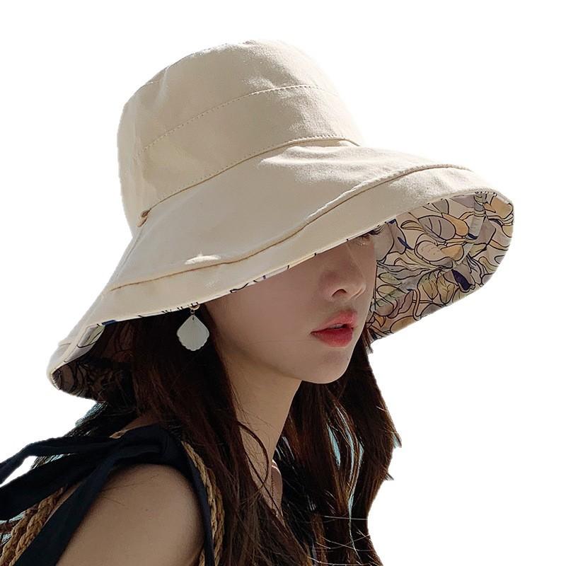 New Women's Summer Double-sided Large Brim Sun Hat Temperament Versatile Sun Protection Hat Face Protection UV Sun Hat