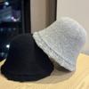New Pure Wool Knitted Hat for Women in Autumn and Winter Gentle Lace Sweet and Fashionable Soft and Waxy Small Bucket Hat with Face