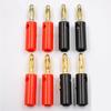 10pcs 4mm Gold Plated Lantern Type Banana Plugs Audio Connectors Screw Fixed Stackable Jack Solderless Speaker Wire Plugs