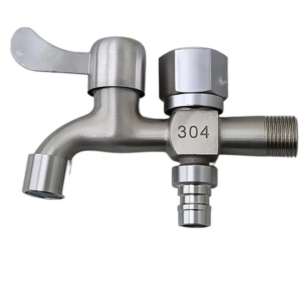 Alloy Brushed Faucet for Washing Machine One In Two Out Dual Use Faucets 4-point Household Water Switch