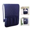 Blue Sofa Arm Storage Bag With Multiple Pockets Waterproof Polyester Oxford Cloth Quick Setups Living Room Organizers For Family Use