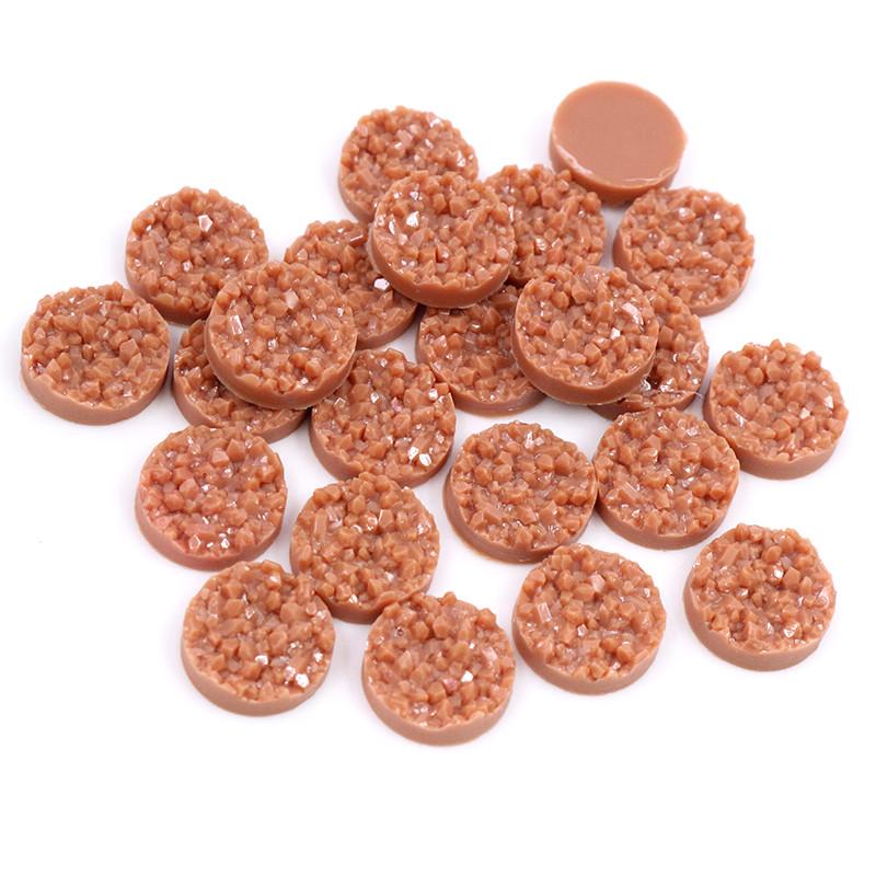 Neue, farbenfrohe 8/10/12 mm große, flache Naturharz-Cabochons (40 Stück) für Armbänder, Ohrringe und DIY-Schmuckherstellung