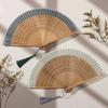 Chinese Style Hanfu Portable Mini Folding Fan, Solid Color, Hollow Carving, Elegant, Summer Daily Use Small Fan