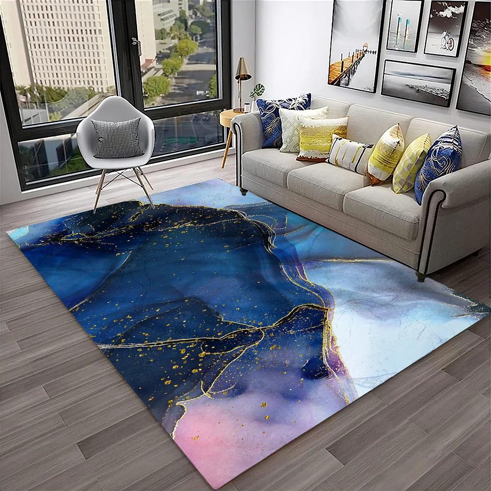 Luxurious Black Green Gold Colour Marble 3D Carpet Rug for Home Living Room Sofa Doormat Decor,kids Area Rug Non-slip Floor Mat