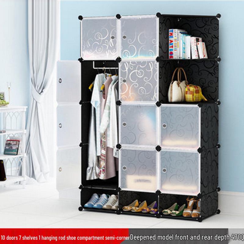 Children's Folding Resin Wardrobe: Assembled Plastic Storage Cabinet for the Living Room