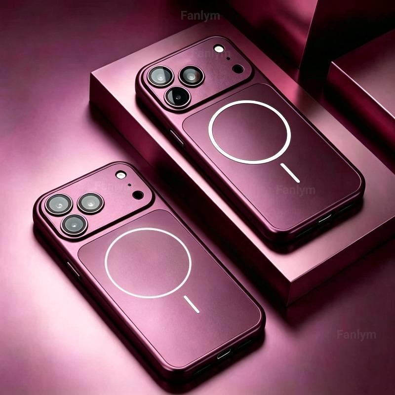 Luxury PC For Magsafe Phone Case For 18 17 16 15 14 13 Pro Max Magnetic Hard Full Lens Protection Thin Cover Funda