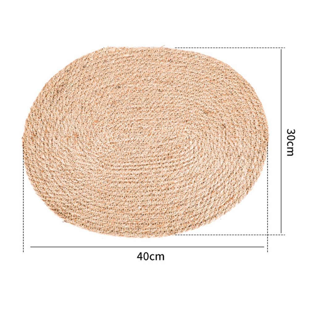 Handwoven oval table mats set of 4 with heatproof coaster grass placemats for kitchen home and party table protection