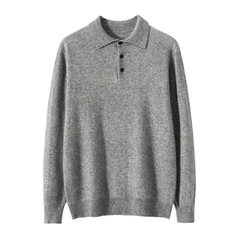 POLO neck cashmere sweater 2025 new flat middle-aged loose pullover sweater