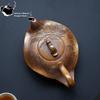 Yixing Handmade Purple Clay Teapot, Original Ore, Longyao Wood Fired Lotus Leaf Teapot, Kung Fu Tea Set Teapot, 410ml
