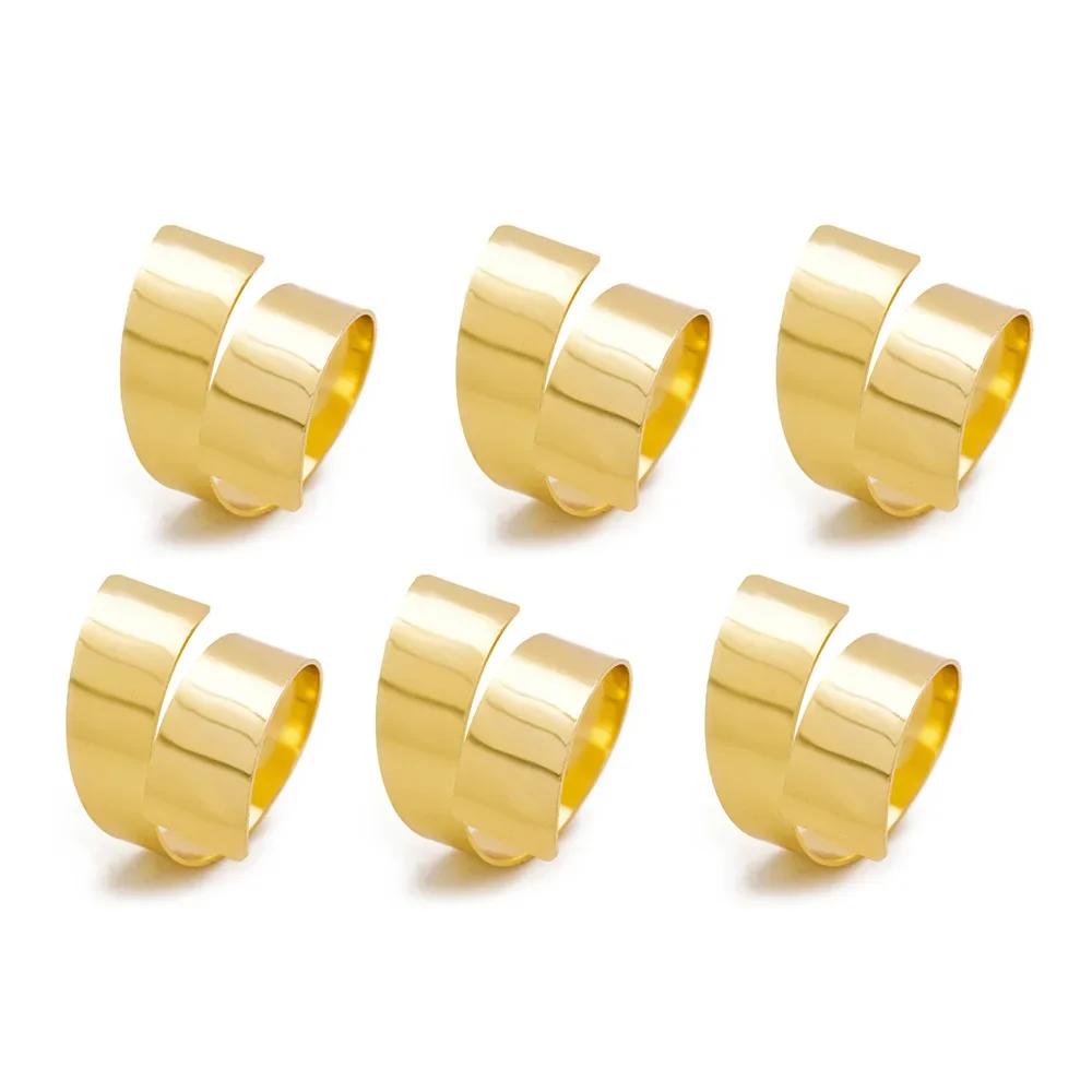 6Pc Alloy Metal Serving Napkins Wedding Ring Napkin For Table Decoration Servilletero Wedding Towel Rings Dinner Cloth Napkins