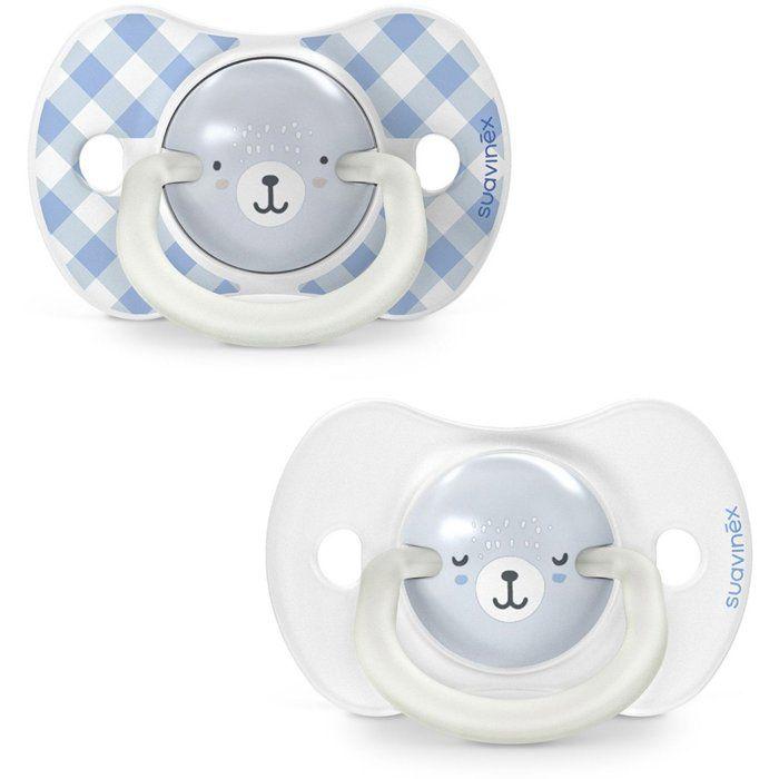 Lot de 2 sucettes symétriques - SUAVINEX - Night&Day Wild&Free - SX Pro - 6 a 18 mois - Bleu
