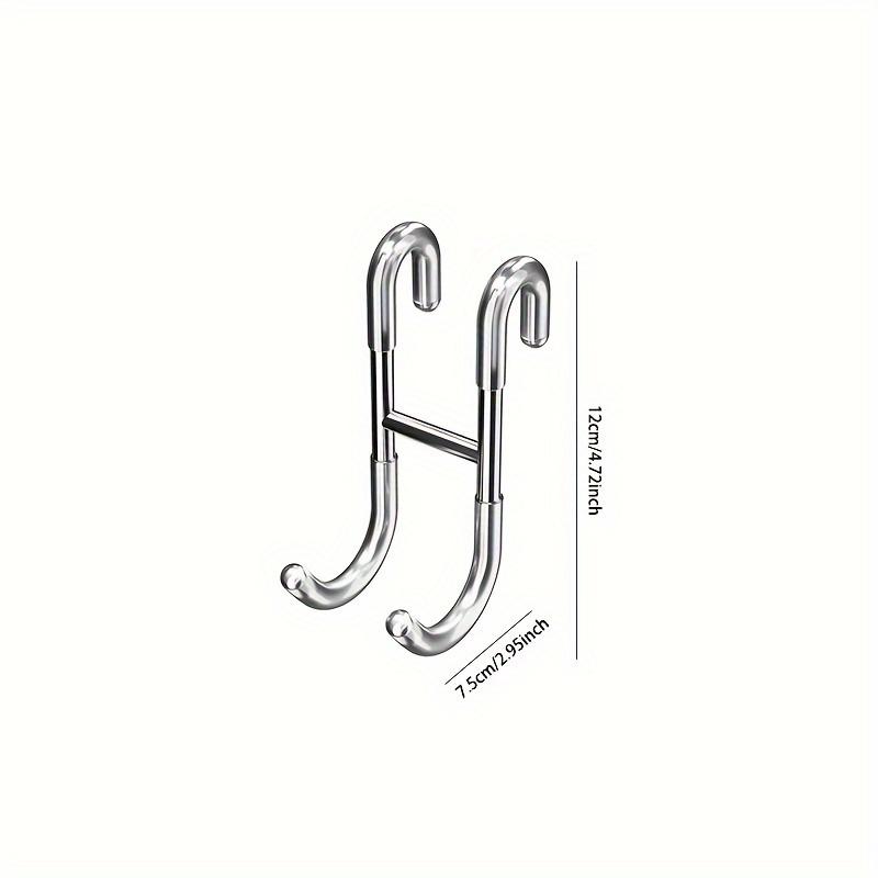 1pc Stainless Steel Towel Hook, No-Drill Robe Hook, Heavy-Duty Hanger For Towels, Bathroom Partition Hook