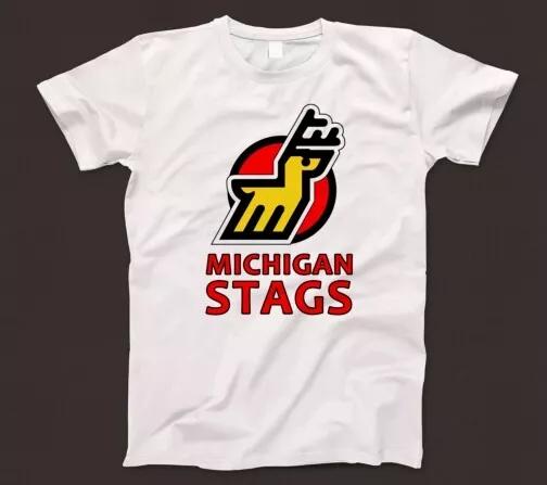 

Футболка Michigan Stags 717 Детройт Ретро 1970-е Хоккей Спортивная Команда Red Wings XL