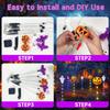 Halloween Solar Powered 8 LED Pumpkin Bat Ghost Garden Stake Light Outdoor Landscape Lamp For Home Yard Halloween Decor