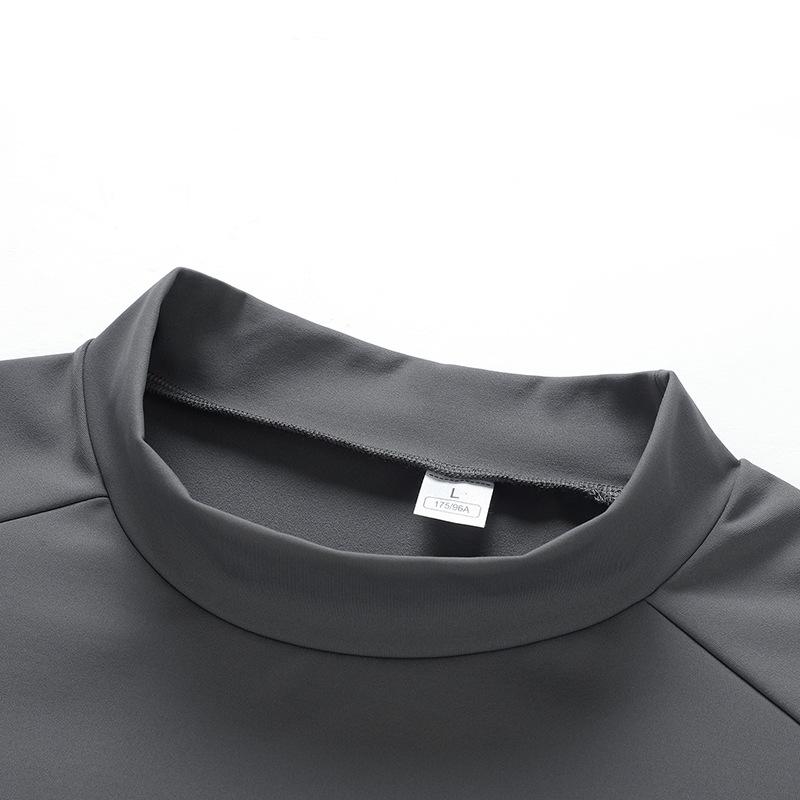 Autumn and Winter New Sports Long-sleeved Turtleneck T-shirt Men's Spring and Autumn Sweater Fitness Top Men's and Women's Same Bottoming Shirt