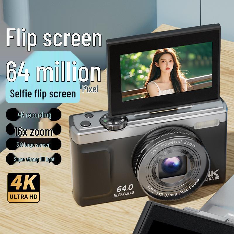 New Student 6400W HD Multifunctional Digital Camera with 180° Flip Screen
