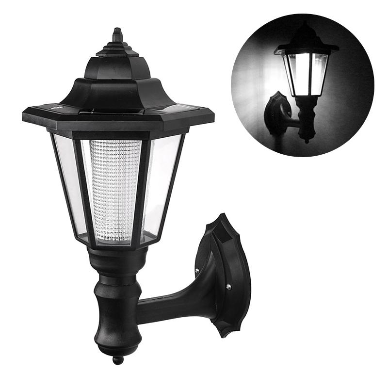 Retro Solar Wall Lights Outdoor Hexagonal Lamp IP65 Waterproof Fence Light LED Landscape Lighting for Courtyard Garden Decor